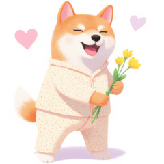 Simple Pajama Shiba Inu Sticker