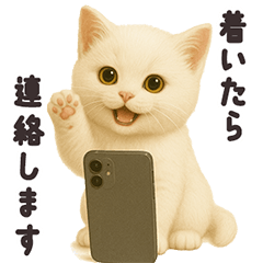 Autumn Outing Meeting White Cat Stickers