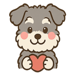 Fluffy Schnauzer Stickers (No Text)