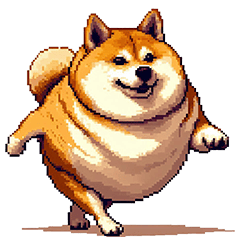 バイリンガル的 少しふざけた 太っちょ柴犬