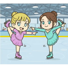 スケート選手たち、全国大会がんばって！