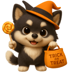 "Halloween" 3D Black Pomeranian