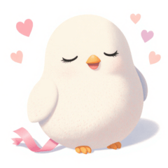 Small Heart and Bird Sticker
