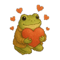 Peter Rabbit-style frog sticker