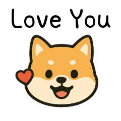 Cute Shiba Sticker English