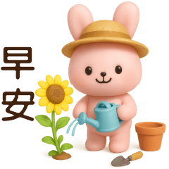 可愛粉粉兔* 日常實用貼圖