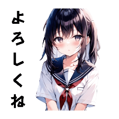 セーラー服のかわいい女子高生