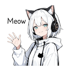 帶著耳機的貓咪