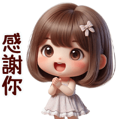 甜心女孩禮貌問候大