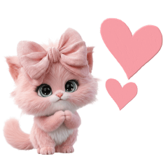 リボンにゃん（やさしい日常スタンプ）