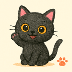 "Mochi Black Cat: Soft & Expressive"
