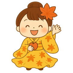 Maiko Girl Sticker autumn