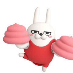 動く 3D擦れうさぎ5