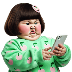 Chubby Girl Funny face149(NoText)