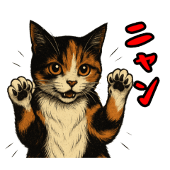 猫がニャンニャンなスタンプ