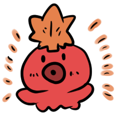 タコと秋のスタンプ