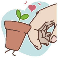 Love-telling and The plant pot stickers