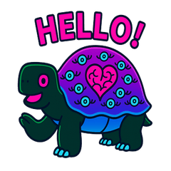Neon Turtle Mood Stickers