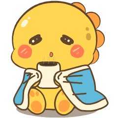 Chubby Yellow Dino : Effect stickers