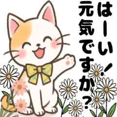 かわいいネコの四季スタンプ