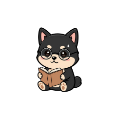 毎日使える黒柴スタンプ