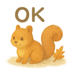 秋の手描き色鉛筆スタンプ