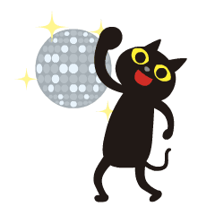 Happy animated black cat 13