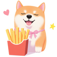 Hamburger and Shiba Inu Sticker
