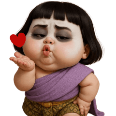 สาวน้อยตัวอ้วงเเต่งผีชุดไทยไม่มีคำจะพูด