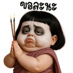 สาวน้อยตัวอ้วงเเต่งผีชุดไทยตัวบิ๊ก