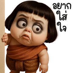 สาวน้อยตัวอ้วงเเต่งผีชุดไทย