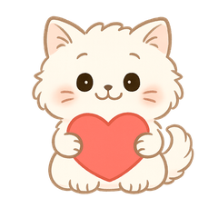 Fluffy, sparkly-eyed white cat stickers.