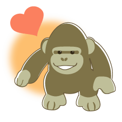 Sticker of a cute Gorilla.