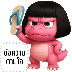 Message Stickers: Pink Dinosaur 3D