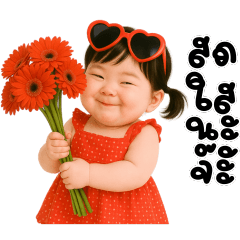 ❤️เด็กหญิงจ้ำม่ำน่ารัก ชุดแดงสดใส❤️