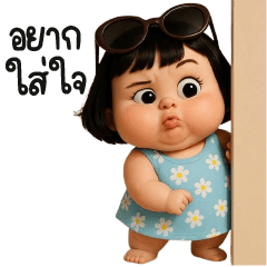 สาวน้อยตัวอ้วงชุดเดรสสีฟ้า