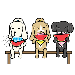 Three dogs and delicious foods Sticker2