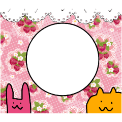 うさちゃんとネコちゃんのフレーム