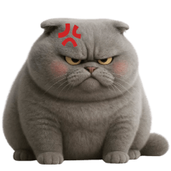 แมวอ้วนน่ารักสีเทาตัวตึง