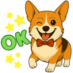 Haru the Happy Corgi Stickers