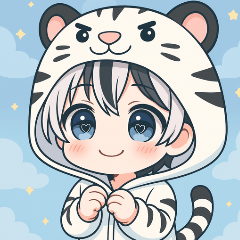 Cute White Tiger Boy Stickers