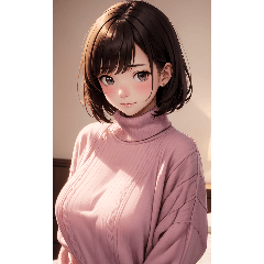 핑크 스웨터 소녀 사진 2