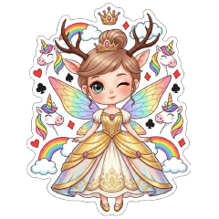 Little Deer Princess Stickers