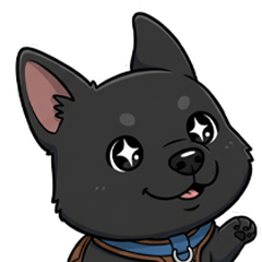可愛くて元気な黒い子犬
