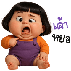 สาวน้อยชุดเอี๊ยมสีม้วง ม่วง