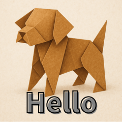 Japanese Origami Dog Stickers2