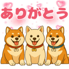 Shiba Trio Huggy Run Stickers