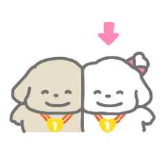 ふたりはなかよしスタンプ3(しろいぬちゃん