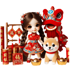 Cute Girl and Shiba Inu - Festivals