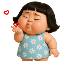 Chubby Ghost Girl a blue dress TW